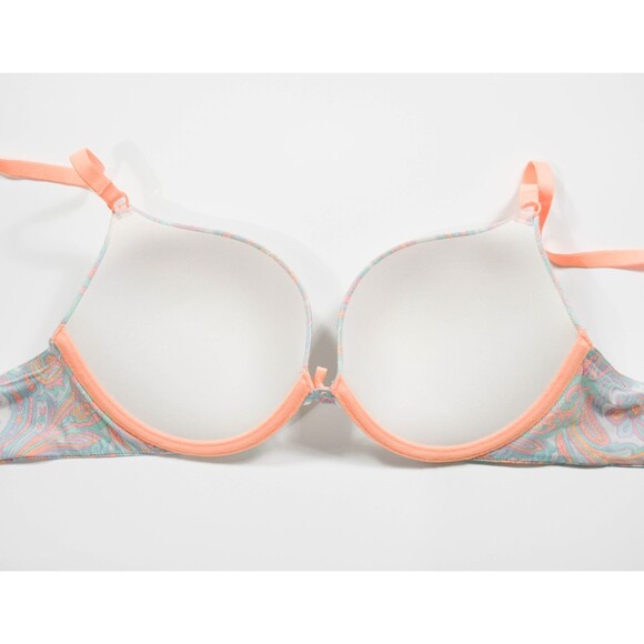 Victoria Secret Pastel Paisley Padded Push Up Underwire Bra Sz 34D - Picture 3 of 5